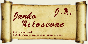 Janko Miloševac vizit kartica